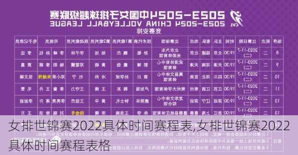 女排世锦赛2022具体时间赛程表,女排世锦赛2022具体时间赛程表格