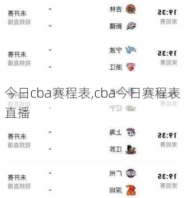 今日cba赛程表,cba今日赛程表直播