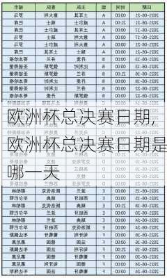 欧洲杯总决赛日期,欧洲杯总决赛日期是哪一天