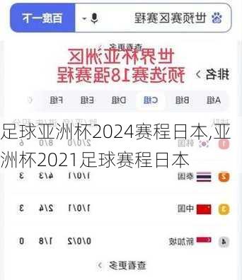 足球亚洲杯2024赛程日本,亚洲杯2021足球赛程日本