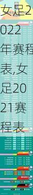 女足2022年赛程表,女足2021赛程表