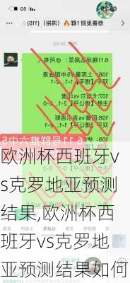 欧洲杯西班牙vs克罗地亚预测结果,欧洲杯西班牙vs克罗地亚预测结果如何