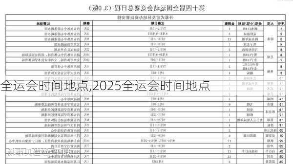 全运会时间地点,2025全运会时间地点