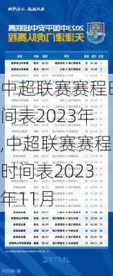 中超联赛赛程时间表2023年,中超联赛赛程时间表2023年11月