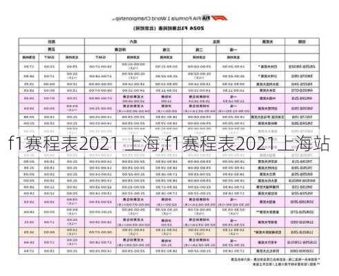 f1赛程表2021 上海,f1赛程表2021上海站