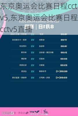 东京奥运会比赛日程cctv5,东京奥运会比赛日程cctv5直播