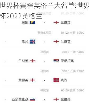 世界杯赛程英格兰大名单,世界杯2022英格兰