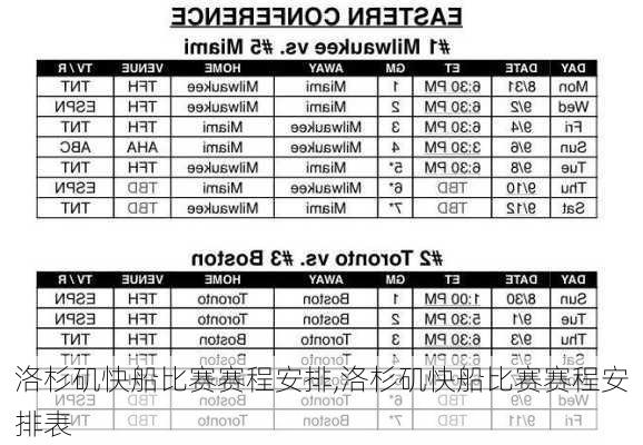 洛杉矶快船比赛赛程安排,洛杉矶快船比赛赛程安排表